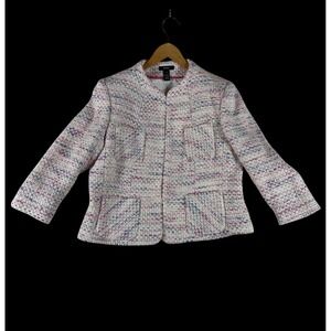 Alfani Womens Tweed Jacket SZ 14 Career Old Money Professional Academia Preppy